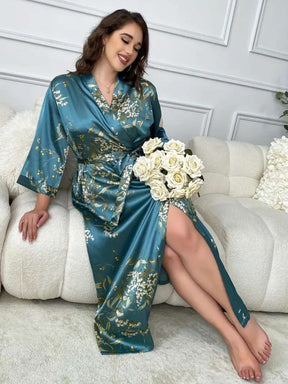 SlimGrace™ Robe with Floral Pattern