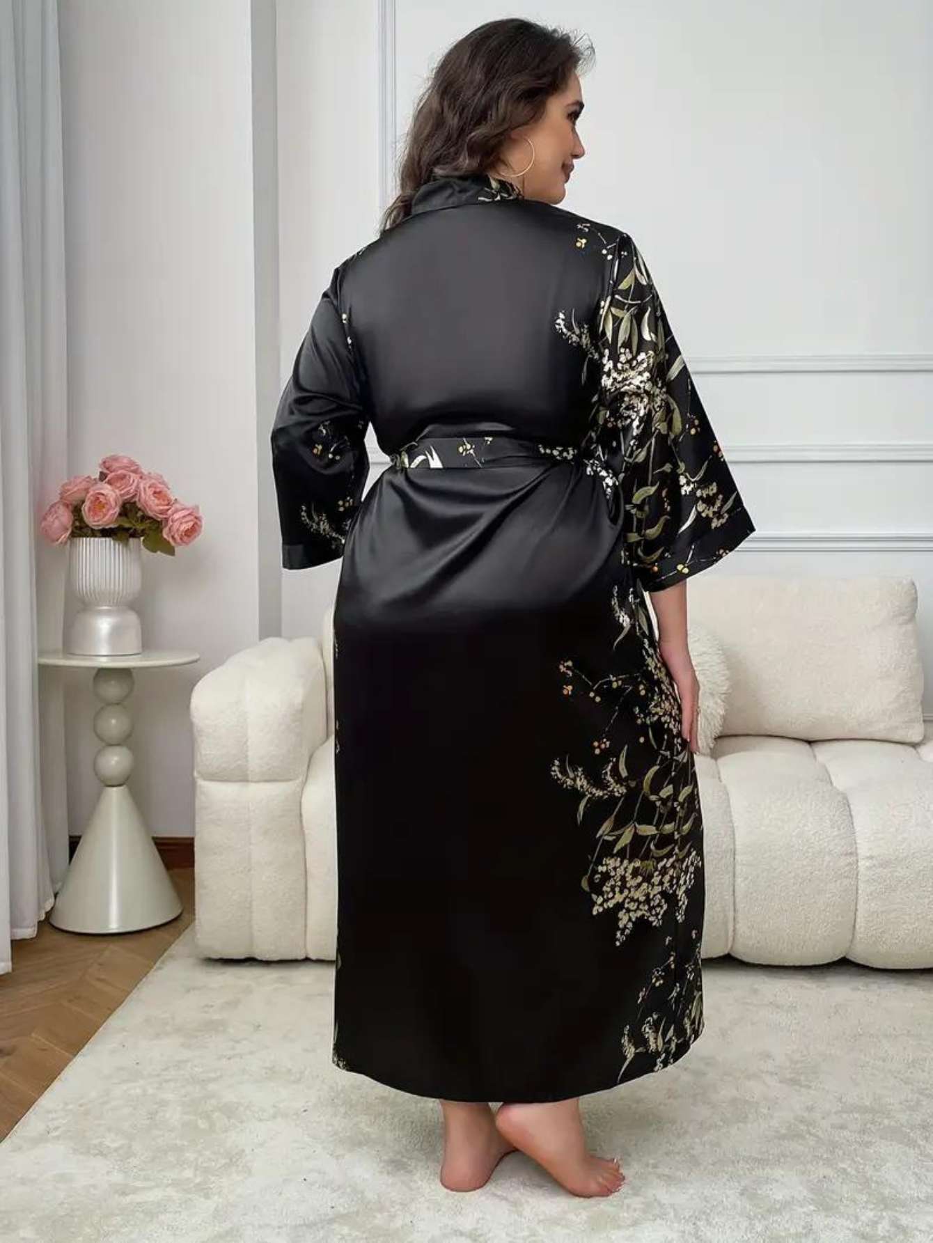 SlimGrace™ Robe with Floral Pattern